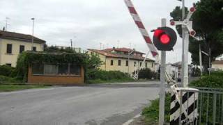 Level crossing in Italy  careless driver [upl. by Akeenahs49]