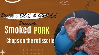 Smoked Pork Chops on the Rotisserie bbqlife bbq food viral smoker [upl. by Omissam98]