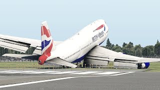 Dangerous Airport Scary landing singapore landing Boeing 747 at miami International Airport [upl. by Dionysus]