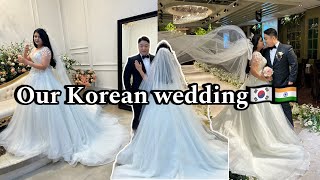 Our Korean wedding 🇰🇷🇮🇳🫶🏼👰‍♀️🤵‍♂️…Indian Korean couple 🫶🏼 [upl. by Eleda]