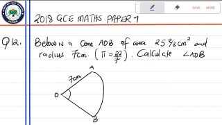 ECZ 2018 GCE MATHS PAPER 1 QUESTION 12 [upl. by Aynotal496]