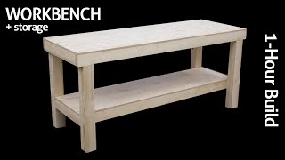 Building a Workbench With Storage in Less Than One Hour  Only One Plywood Sheet and Some 2x4s [upl. by Kiyoshi]