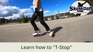 Learn How To TStop On Inline Skates  TStop On Rollerblades  How To Stop On Inline Skates 03 [upl. by Strade]