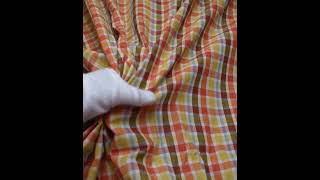 CHECK MULTICOLOR PURE COTTON 85 GSM HANDWOVEN FABRIC [upl. by Erasmus293]