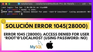 MYSQL SOLUCIÓN Error 1045 28000 Access denied for user ‘root’’localhost using password no [upl. by Gennie]