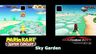 Sky Garden Mario Kart Super Circuit and DS Comparison [upl. by Atineg]