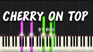 Cherry On Top by BINI synthesia piano tutorial  sheet music amp lyrics [upl. by Alicul]