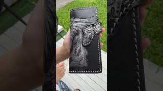 Indian Skull Genuine Leather Biker Wallet [upl. by Notxed]