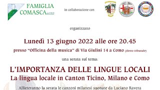 Milanese comasco ticinese lingue o dialetti [upl. by Hassett]