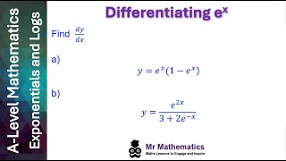 Differentiating ex  Mr Mathematics [upl. by Ocirnor]