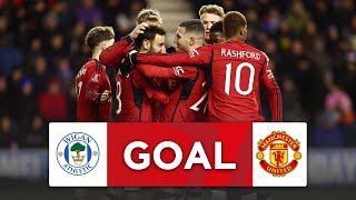 GOAL  Bruno Fernandes  Wigan 02 Manchester United  Third Round  Emirates FA Cup 202324 [upl. by Nedearb]