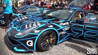 Team Wolfpack Cars for Gumball in Europe F12 GTR 458 x2 Viper [upl. by Esyned]