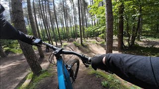 sherwood pines favourite bits downhill jump park red route whyte e160 4k [upl. by Lonyer253]