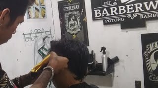 Mohawk Haircut  Potong Rambut Mohawk By Barberwin [upl. by Arak537]