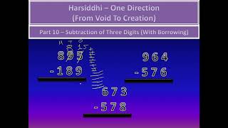 Part 10 – Subtraction of Three Digits With Borrowing [upl. by Auqeenwahs]