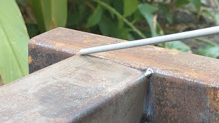 Galvanized welding tricks to thin square iron for beginner welders [upl. by Ahtis]