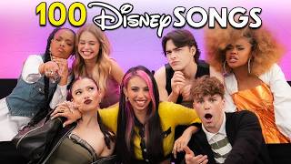 Disneys Descendants Cast Tries To Sing 100 Disney Songs In 10 Minutes [upl. by Elletnohs]