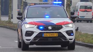 Koninklijke Marechaussee Seat Ateca en Ambulances met spoed in Amsterdam [upl. by Christis]