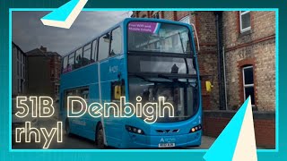 Full route 51B Denbigh to Rhyl Arriva wales [upl. by Salter297]