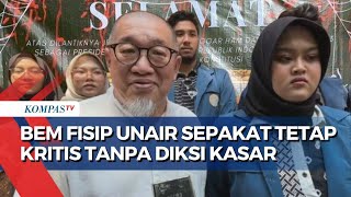 Cabut Pembekuan BEM Fisip Unair Dekanat Ingatkan Kritik Tanpa Diksi Kasar [upl. by Aicia]