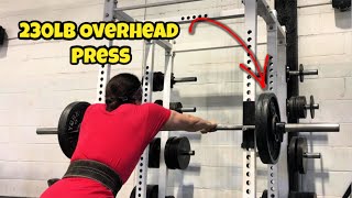 Omar Isuf 230lb Overhead Press 50lb Over Bodyweight [upl. by Sessilu]