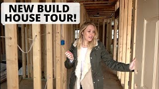 NEW BUILD HOUSE TOUR  FRAMING IS UP  18 weeks pregnant bumpdate [upl. by Notgnilra112]