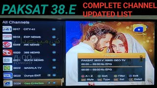 PAKSAT 38E All CHANNEL UPDATE  DISH SETTING  GEO ENTERTAINMENT  HUM HD  92 NEWS  AAJ NEWS SAMA [upl. by Berenice]