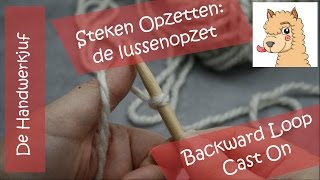 Opzetten Lussen opzet  Breien voor beginners in Nederlands Cast On Backward Loop [upl. by Alfonzo]