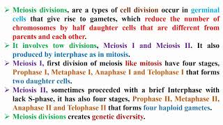 Meiosis Divisions Definition [upl. by Anastase]