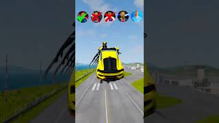 🚘CR7 vs Messi vs Mbappe vs Lady Wolverine Characters ⚽️ beamngdrive simulator shorts football [upl. by Lombardi6]