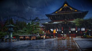 Relaxing Rain Temple Square Japan  Rain And Thunder Sounds For Sleeping Studying And Meditation [upl. by Atikaj471]