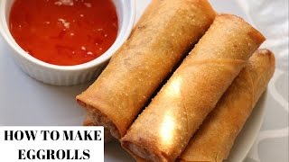 EGG ROLL RECIPE  HOW TO MAKE EGG ROLLS [upl. by Domel]