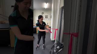 Simple resistance band exercises for rotator cuff tendinopathy 🤩 rotatorcuffinjury shoulderpain [upl. by Ybbob599]