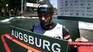 Sideris Tasiadis Germany Final  2023 ICF CanoeKayak Slalom World Cup Augsburg Germany [upl. by Itsud316]