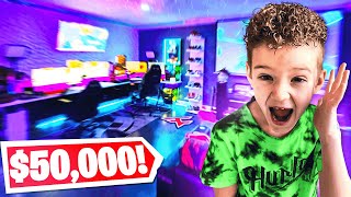 7 Year Olds NEW GAME ROOM Tour 50000 [upl. by Wyon]