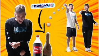 Jesser Tries IMPOSSIBLE Coke amp Mentos Throw Challenge [upl. by Eiram]