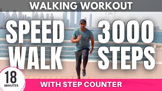 Speed Walking At Home  Fast Walk in 18 Minutes  Daily Workout at home [upl. by Anastas841]