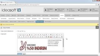 Yeni Ideasoft v6 Paneli  Popup yönetimi kullanımı [upl. by Enotna]