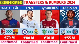 ALL LATEST CONFIRMED TRANSFERS AND RUMOURS 2024 🔥 ENZO TO REAL MADRIDGYOKERES TO ARSENAL [upl. by Utta582]