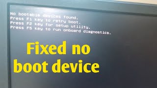 FIXED Error No Bootable Device Found  How to Fix error No Boot Device Found  Dell LaptopDesktop [upl. by Leiru]