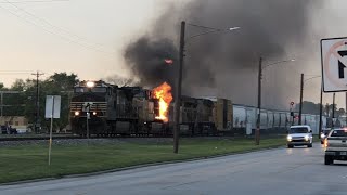 Holy Cow Train Catches Fire at Bryan TX 32323 [upl. by Aikimat]