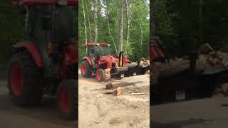 Firewood Processor  Halverson HWP120 on a Kubota tractor [upl. by Aneetak955]