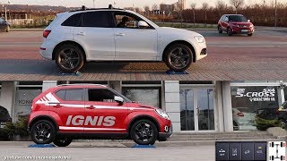 Big wheels vs small wheels  Audi Q5 Quattro vs Suzuki Ignis All Grip Auto  4x4 tests on rollers [upl. by Camilo595]