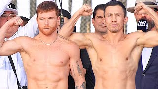 CANELO ALVAREZ VS GENNADY GOLOVKIN 3  FULL WEIGH IN amp FACE OFF VIDEO • CANELO VS GGG 3 [upl. by Namar]