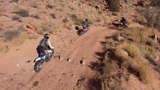 skydio 2 drone motorcycle dirt bikes in Moab Utah Pritchett Canyon behind the rocks and Kane Creek [upl. by Mukund145]