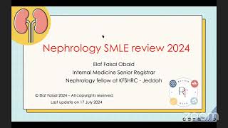 SMLE review course 2024  Nephrology [upl. by Polik]