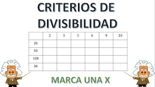 EJERCICIO DE CRITERIOS DE DIVISIBILIDAD divisibilidad [upl. by Elleimac]