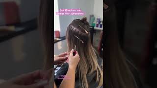 Das Einnähen von Genius Weft Extensions 😁👌 wwwverlockede extensions friseur weftextensions [upl. by Stewardson]