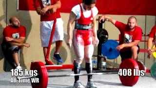 Talybova Gunel  408 lb Raw Deadlift  114 893 total  Womens Alltime WR Total DL [upl. by Lyrej]