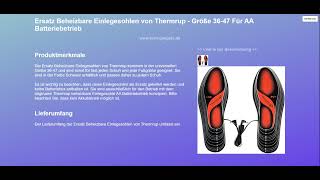 Ersatz Beheizbare Einlegesohlen von Thermrup  Größe 3647 Für AA Batteriebetrieb [upl. by Quin757]